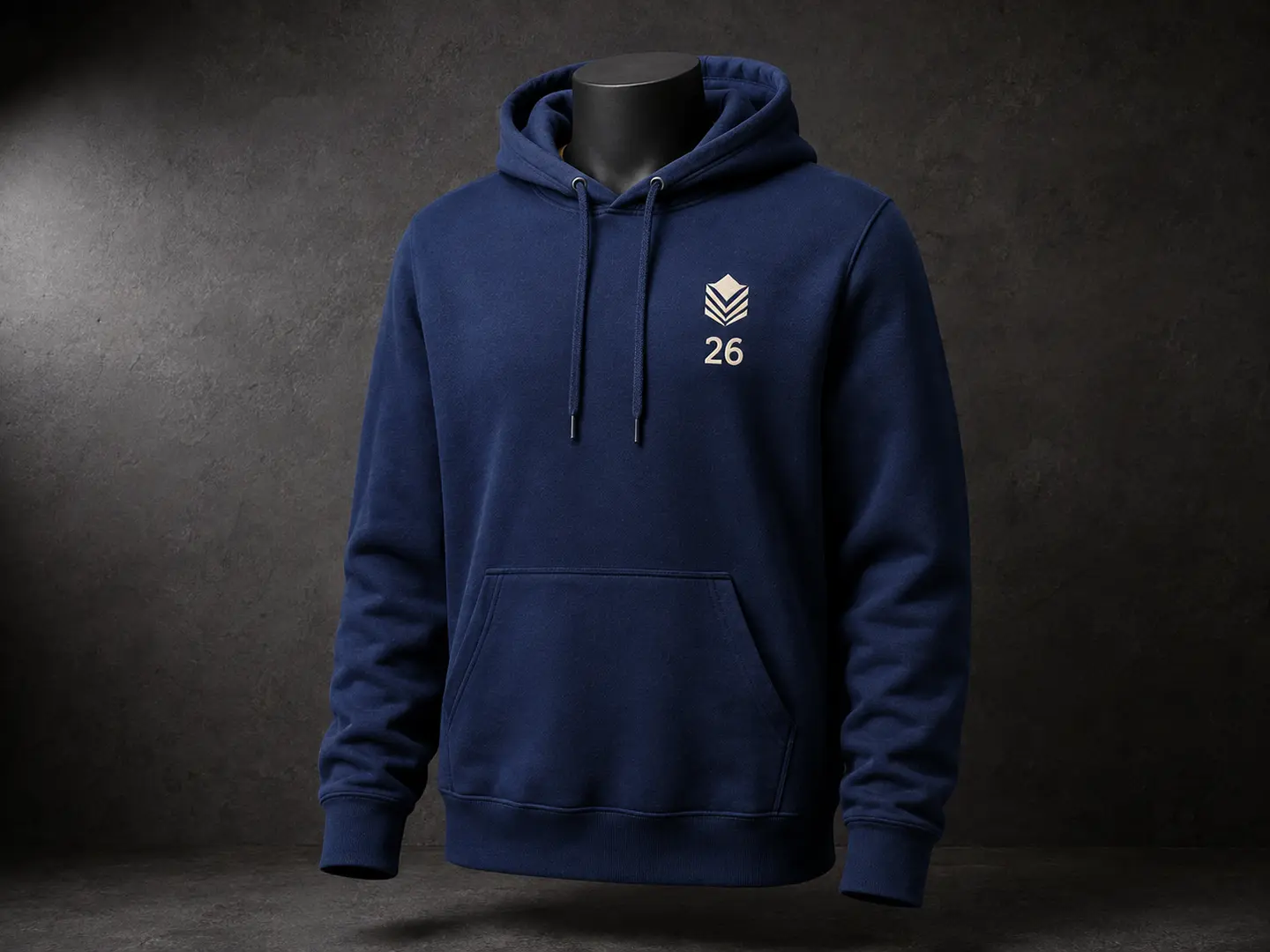 Sudadera azul marino con capucha personalizada para una promoción escolar